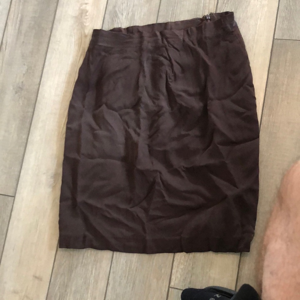Bloomingdale's Brown Knee-Length Pencil Skirt